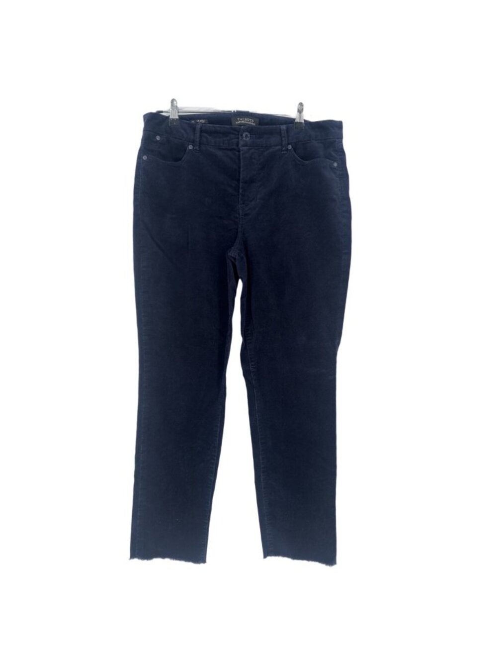 Talbots Trousers Women's 10 Blue Corduroy Flawless 5 Pocket Slim Ankle Preppy